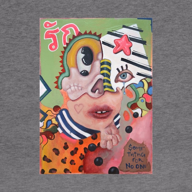 something for no one | surreal abstract pop art by Tyler Tilley | Weird art painting Poster strange times by Tiger Picasso